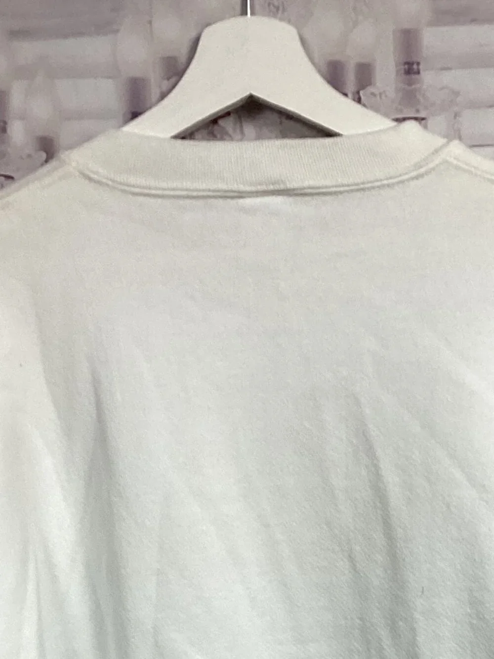 Vintage White Jerzees Crewneck Sweatshirt Gold Embroidery Merry Christmas NWT 2x - Picture 7 of 8